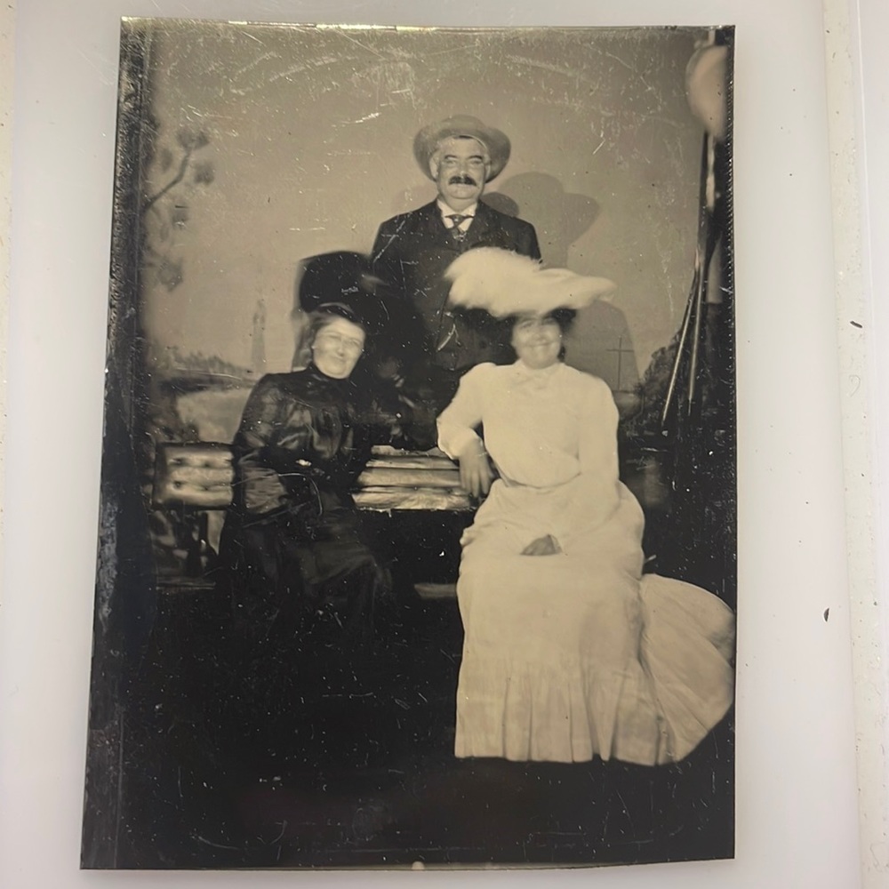 Victorian tintype portrait of a family